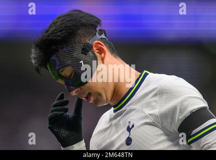 London, Großbritannien. 01. Januar 2023. 01. Januar 2023 - Tottenham Hotspur V Aston Villa - Premier League - Tottenham Hotspur Stadium Tottenham's Heung-Min Son während des Premier League-Spiels gegen Aston Villa. Bildkredit: Mark Pain/Alamy Live News Stockfoto
