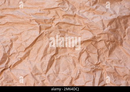Ansicht von zerknittertem Papier aus einem hohen Winkel Stockfoto