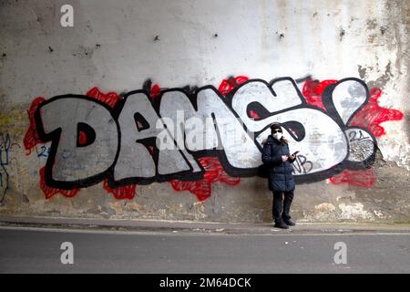 Wandbilder, Straßenkunst in Parma Italien Stockfoto