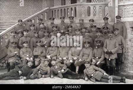 Gruppe deutscher Soldaten aus der Ersten Weltkriegszeit Stockfoto