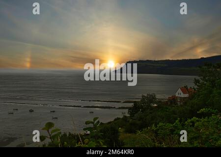 Blick auf Robin Hoods Bay in North Yorkshire Stockfoto