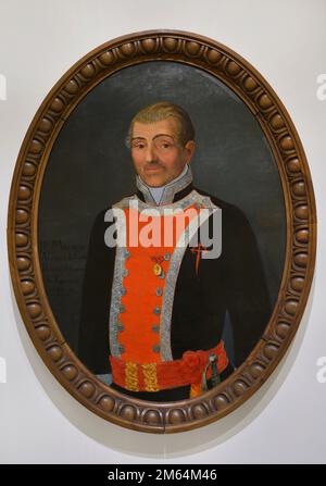 Mariano Alvarez de Castro (1749-1810). Spanisches Militär. Militärgouverneur während der Belagerung von Girona durch französische Truppen während des Spanischen Unabhängigkeitskrieges (1808-1814). Generalleutnant Mariano Alvarez de Castro. Porträt von Planella Puch, 1850. Karte und Pigment. Armeemuseum. Toledo, Spanien. Autor: Planella Puch. Spanischer Künstler aus dem 19. Jahrhundert. Stockfoto