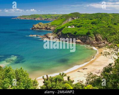 Malerischer Greve de Lecq Beach, Jersey, Großbritannien Stockfoto