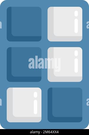 Box Ice Cube Tray-Symbol Flachvektor. Wasserbehälter. Maker-Form isoliert Stock Vektor