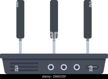 Flacher Vektor des Symbols des drahtlosen Modems. WiFi-Internet. LAN-Hub isoliert Stock Vektor
