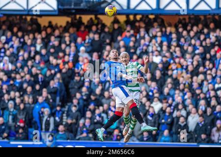 Glasgow, Großbritannien. 02. Januar 2023. Ibrox Stadium Glasgow, Schottland, Januar 2. 2023: > während des Cinch Scottish Premiership Match zwischen Rangers FC und Celtic FC am 2. Januar 2023 in Glasgow, Großbritannien. (Foto: Richard Callis/SPP) (Richard Callis/SPP) Kredit: SPP Sport Press Photo. Alamy Live News Stockfoto