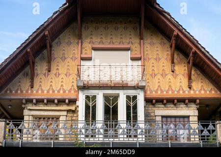 La Chaux-de-Fonds, Villa Fallet, 1906-1907, Erstes Haus des Architekten Le Corbusier / Charles Jeanneret, Gartenseite Stockfoto