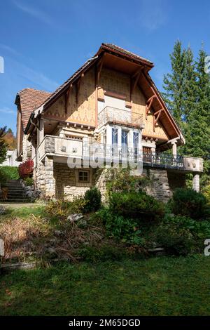 La Chaux-de-Fonds, Villa Fallet, 1906-1907, Erstes Haus des Architekten Le Corbusier / Charles Jeanneret, Gartenseite Stockfoto