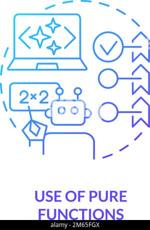 Verwendung der reinen Funktionen blaues Gradientensymbol Stock Vektor