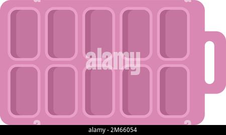 Mach einen flachen Vektor für das Ice Cube Tray-Symbol. Wasserbehälter. Form isoliert Stock Vektor