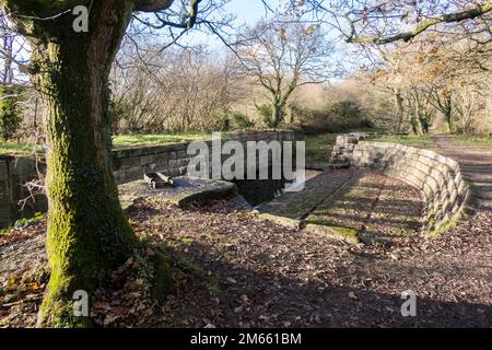 Großbritannien, England, Devonshire. Stover Canal Graving Dock Lock auf dem Templer Way nahe Teigngrace und Newton Abbot. Stockfoto