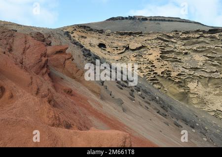 Charco de los Clicos oder Charco Verde im Golf von Lanzarote Stockfoto