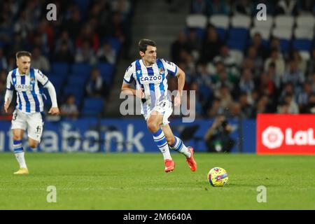 San Sebastian, Spanien. 31. Dezember 2022. Anders Martin (Sociedad) Fußball : Spanisches Spiel "La Liga Santander" zwischen Real Sociedad 2-0 CA Osasuna in der reale Arena in San Sebastian, Spanien . Kredit: Mutsu Kawamori/AFLO/Alamy Live News Stockfoto