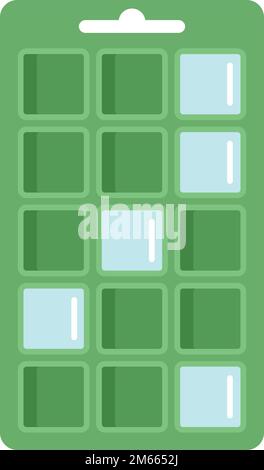 Flachvektor des Symbols für den Eiswürfel des Werkzeugs. Wasserbehälter. Formquadrat isoliert Stock Vektor