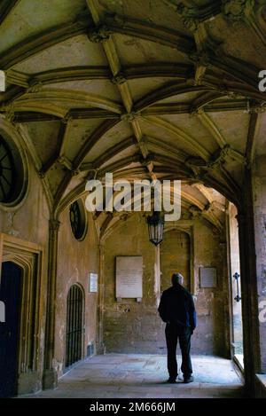 Korridore der Christ Church in Oxford, England. Stockfoto