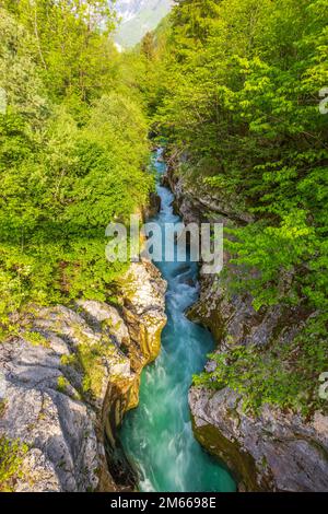 Große Soca-Schlucht (Velika korita Soce), Triglavski-Nationalpark, Slowenien Stockfoto