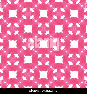 Nahtloser, handbemalter Hintergrund mit abstraktem pinkfarbenem Aquarellmuster Stockfoto