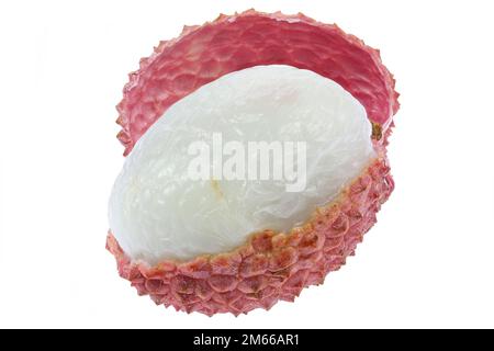 Litschi isoliert auf weißem Hintergrund Stockfoto