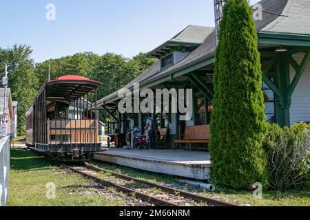 USA; Maine; Boothbay, Boothbay Railroad Museum, Stockfoto