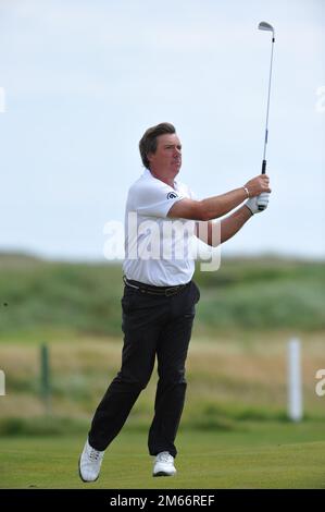 25/07/2010 Barry Lane (eng) in Aktion in der letzten Runde der Mastercard British Senior Open Golf Championship auf dem Meisterschaftsplatz in Carnoustie, Angus, Schottland Stockfoto