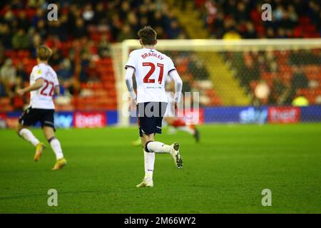 Oakwell Stadium, Barnsley, England - 2. Januar 2023 - während des Spiels Barnsley gegen Bolton Wanderers, Sky Bet League One, 2022/23, Oakwell Stadium, Barnsley, England - 2. Januar 2023 Guthaben: Arthur Haigh/WhiteRosePhotos/Alamy Live News Stockfoto