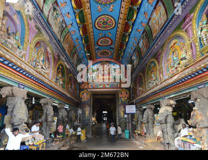 Meenakshi Amman Tempel in Madurai, Tamil Nadu, Indien. Stockfoto