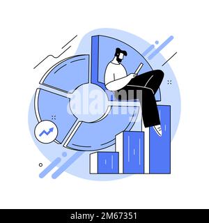 Balanced Scorecard - abstraktes Konzept - Vektordarstellung. Leistungsmessung, strategische Unternehmensziele, Planungs- und Managementsystem, zielvorgabe Stock Vektor