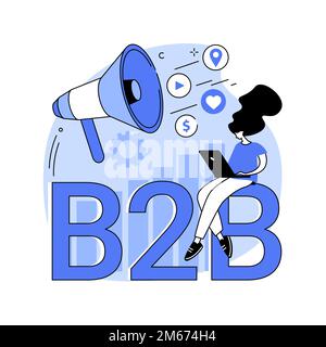 B2B marketing abstract concept vector illustration. Business to business, digital campaign, company website, strategy development, B2B lead generation Stock Vector