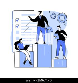 Abstrakte Konzeptvektordarstellung der Unternehmenshierarchie. Hierarchische Organisation, oberste Führungsebene, Ausführung des Geschäftsplans, Unternehmensleiter Stock Vektor