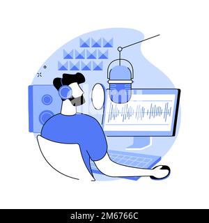 Voice over Services abstrakte Konzept Vektor Illustration. Voice-over-Aufnahme Studio, Audio-und Video-Produktion Dienstleistungen, Erzähler, wirbt Stock Vektor