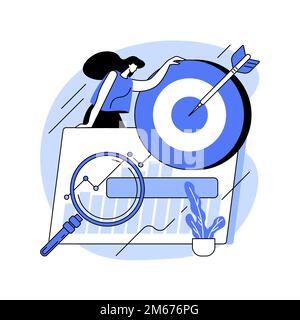 Datengesteuertes Marketing – abstrakte Konzeptdarstellung. Datengetriebene Strategie, Analyse des Verbraucherverhaltens, digitaler Marketingtrend, Kampagne, Nutzer Stock Vektor