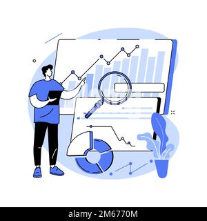 Datengesteuertes Geschäftsmodell abstrakte Konzeptvektordarstellung. Datenanalyse, datengetriebenes Geschäft, umfassende Strategie, neues Wirtschaftsmodell, rel Stock Vektor