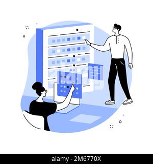 Big Data Engineering Abstract Concept Vector Illustration. Software-Engineering, massiver Datenbetrieb, Big-Data-Architektur, Datenbanktechnologie, l Stock Vektor