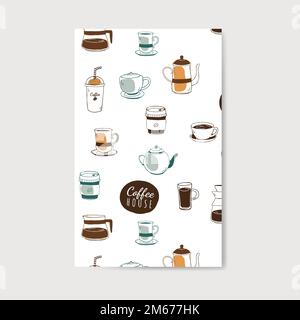 Mustervektor für Café und Kaffeehaus Stock Vektor
