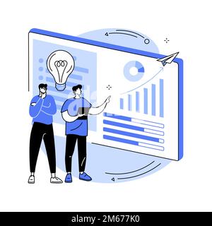 Digitale Strategie abstraktes Konzept Vektordarstellung. Plan für digitales Marketing, strategische Inhaltsplanung, Taktiken für Online-Promo-Aktivitäten, Internet med Stock Vektor