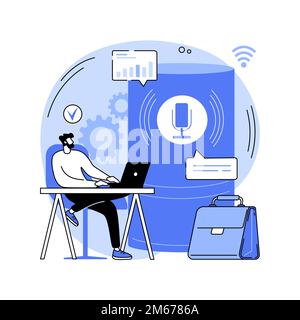 Smart Speaker Office Controller abstrakte Konzept Vektor Illustration. Smart Controller, Sprachbefehle, sprachgesteuertes Büro, Internet der Dinge, ein Stock Vektor