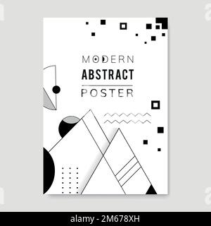 Moderne abstrakte schwarz-weiße geometrische Poster Vorlagen Set Stock Vektor