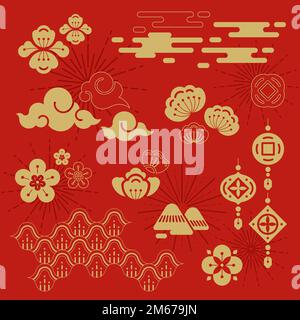 Design des chinesischen neuen Jahres 2019 Stock Vektor
