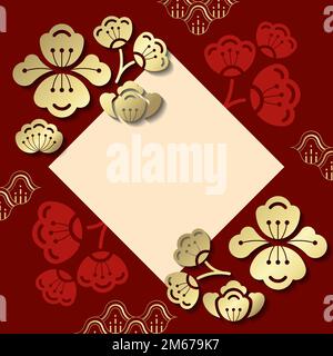 Chinesische Neujahrskarte 2019 Stock Vektor