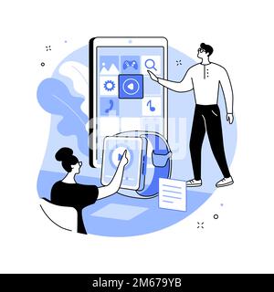 Wearable mobile App Entwicklung abstraktes Konzept Vektor Illustration. Tragbare App für mobile Geräte, Software-Entwicklungsteam, Anwendungsdesign, Websi Stock Vektor