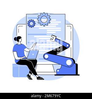 Open Automation Architecture Abstract Concept Vector Illustration. Software-Architektur, Open Source-Robotik, industrielle Soft-Entwicklung, flexibel Stock Vektor