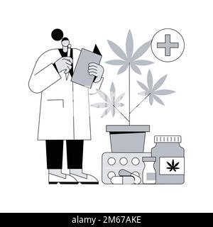 Medizinisches Marihuana abstraktes Konzept Vektor Illustration. Medizinisches Cannabis, Cannabinoide Medikamente, Krankheiten und Bedingungen Behandlung, Krebs Schmerzlinderung, h Stock Vektor