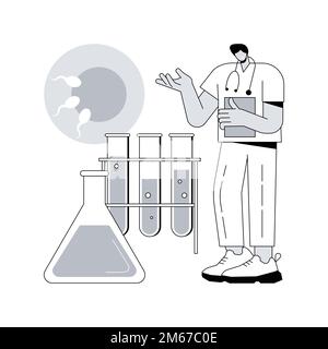 Reagenzglasdüngung abstrakte Konzept Vektor-Illustration. Reagenzglas Baby, in-vitro-Fertilisation, Petrischale, Pflanzenzüchter, künstliche inseminati Stock Vektor