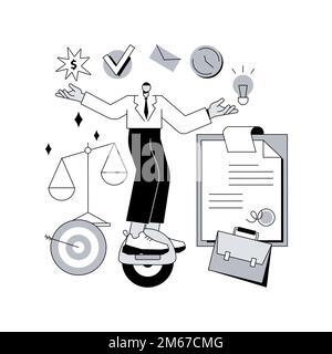 Vektorgrafik Resilienz abstraktes Konzept. Mentale Stärke trainieren, emotionale Belastbarkeit aufbauen, psychologische Flexibilität, belastbare Persona Stock Vektor