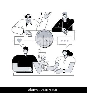 Blind Date abstrakte Konzept Vektor-Illustration. Speed Dating, Online Blind Date Service, erster Eindruck, Überraschungstreffen, Beziehungssuche, Sünde Stock Vektor