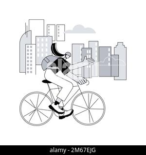 Road Fahrrad abstrakte Konzept Vektor Illustration. Extreme Fahrrad, Stadtverkehr, schnelle Strecke, Radfahren Reisen, Sport-Rennen, Straßenbiker, Fahrt im Freien c Stock Vektor