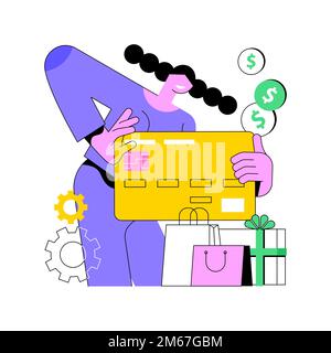 Plastik Geld abstraktes Konzept Vektor Illustration. Kredit-und Debitkarte, Kunststoff-Banknoten, Polymer-Cash-Produktion, Wirtschaft, digitales Geld, secur Stock Vektor