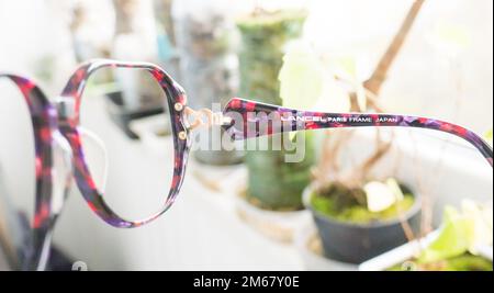 Lancel Sonnenbrille. Lancel ist ein französisches Maison für Luxuslederwaren, das 1876 von Angèle und Alphonse Lancel in Paris gegründet und von ihrer so entwickelt wurde Stockfoto