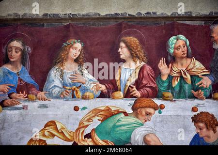 Particolare da " Nozze di Cana " - affresco staccato - Marco d’ Oggiono - 1522 - Mailand, Pinacoteca del Castello Sforzesco Stockfoto