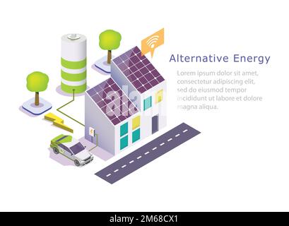 Vorlage für Webbanner für alternative grüne Energievektoren Stock Vektor